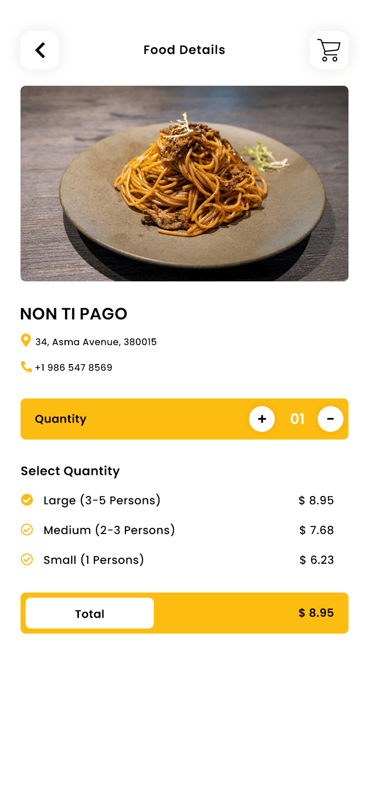 Food Delivery User App Order details